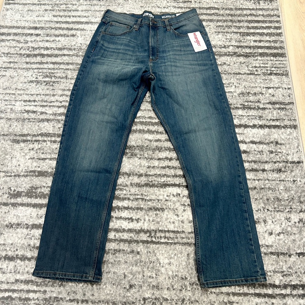 Wrangler Men's Dark Blue Straight Jeans